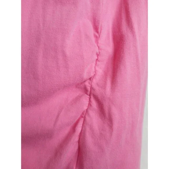 Bump Start Womens Pink Maternity Top Short Sleeve Ruched Sides Size Large - Picture 4 of 7